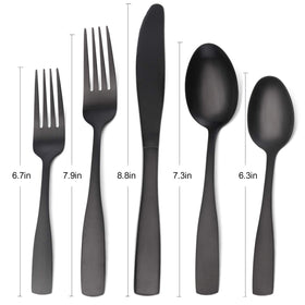 O.C.E. matte-black service-for-4 silverware set ready for family meals