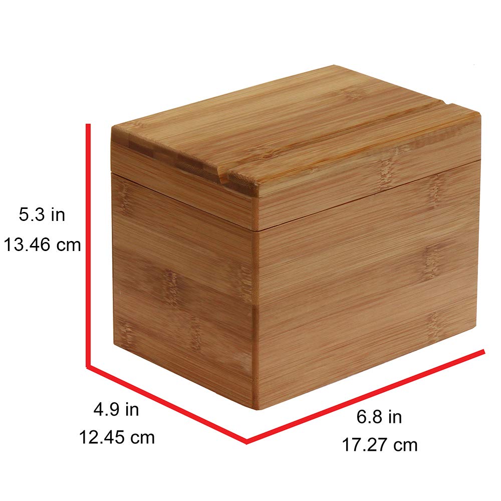 Oceanstar bamboo recipe box lid stand displays recipes while cooking.