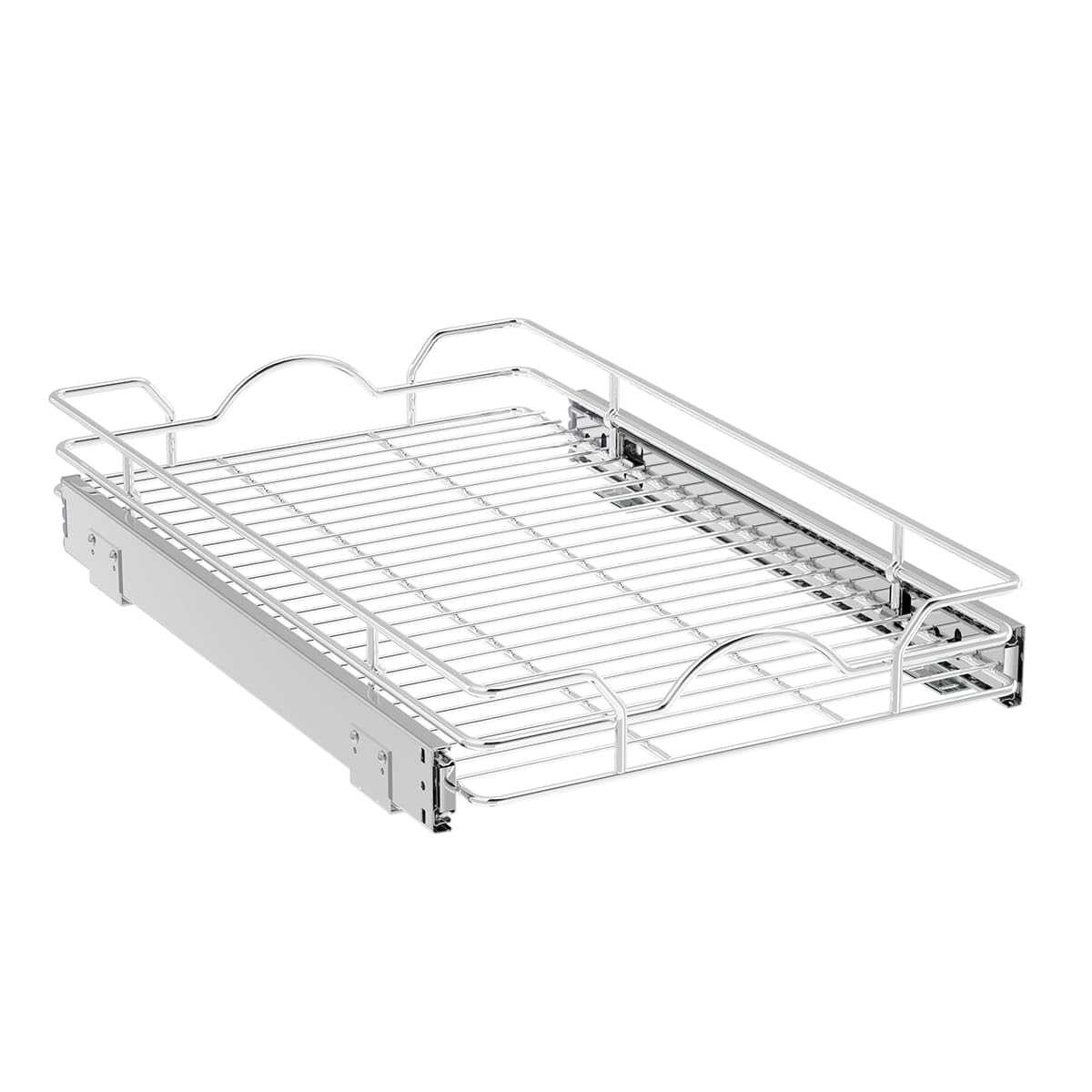 OCG pull-out cabinet organizer chrome finish complements modern hardware.