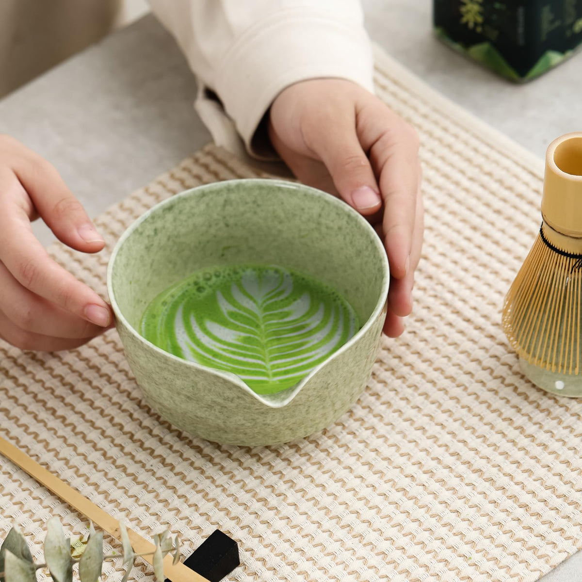 Ochcahser matcha sifter for even powder distribution and smoother whisking.