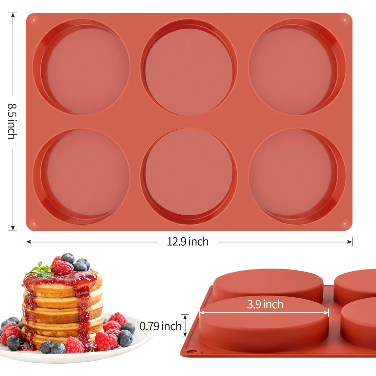 Ocmoiy large round silicone molds with 18 cups total for batch recipes.