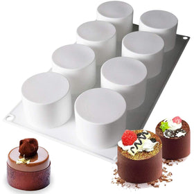 OCPO Kitchen tall cylinder silicone mold with eight cavities for mousse and cakes