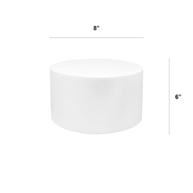 O'CREME square 8-inch dummy cake display with clean edges for fondant practice.