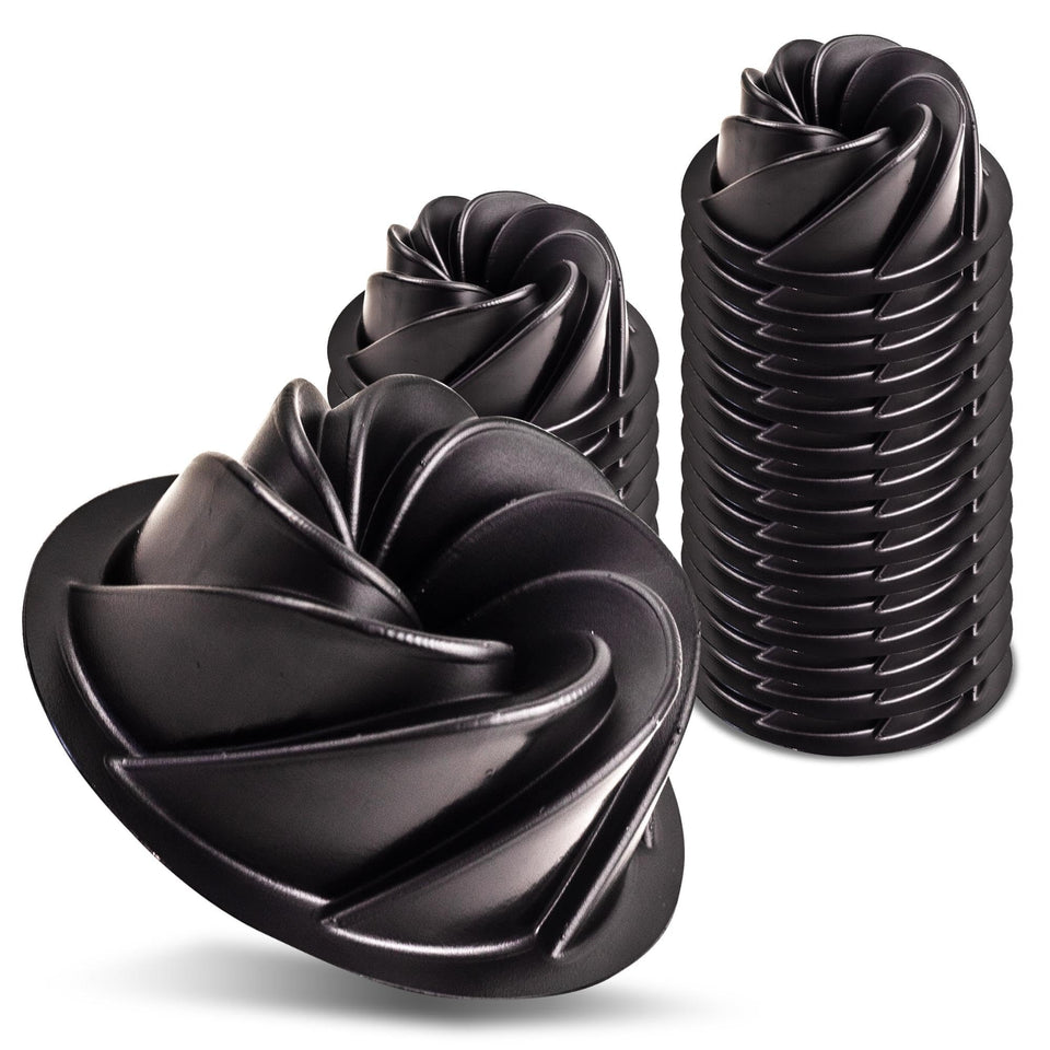 O'CREME bakeable mini swirl cake pan front view showcasing non-stick surface