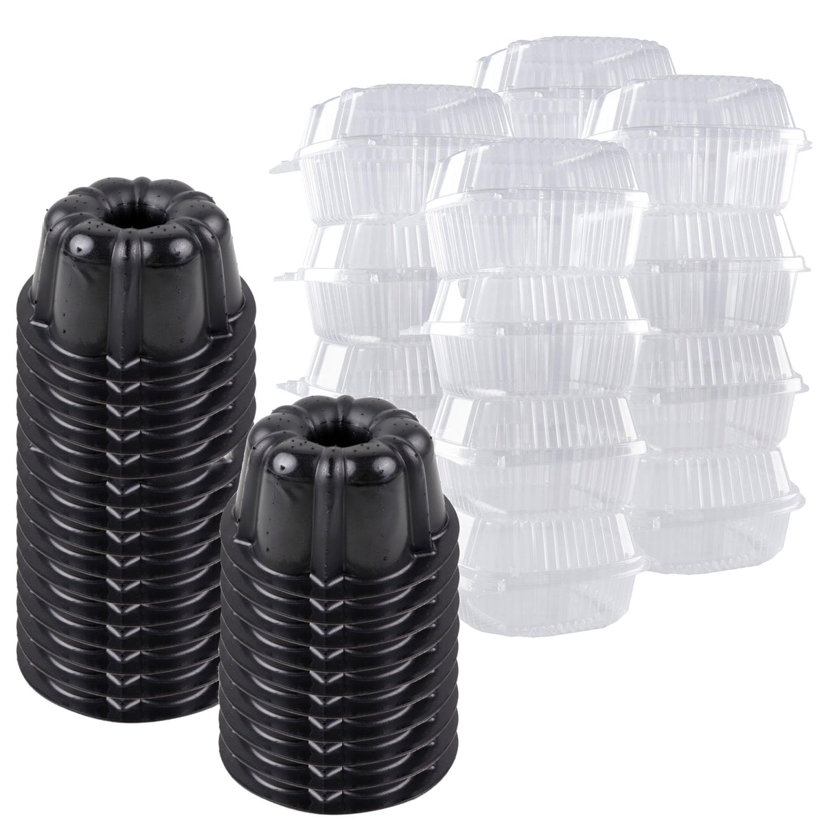 O'Creme bakeable plastic mini pan with container for easy portioning and cooling.