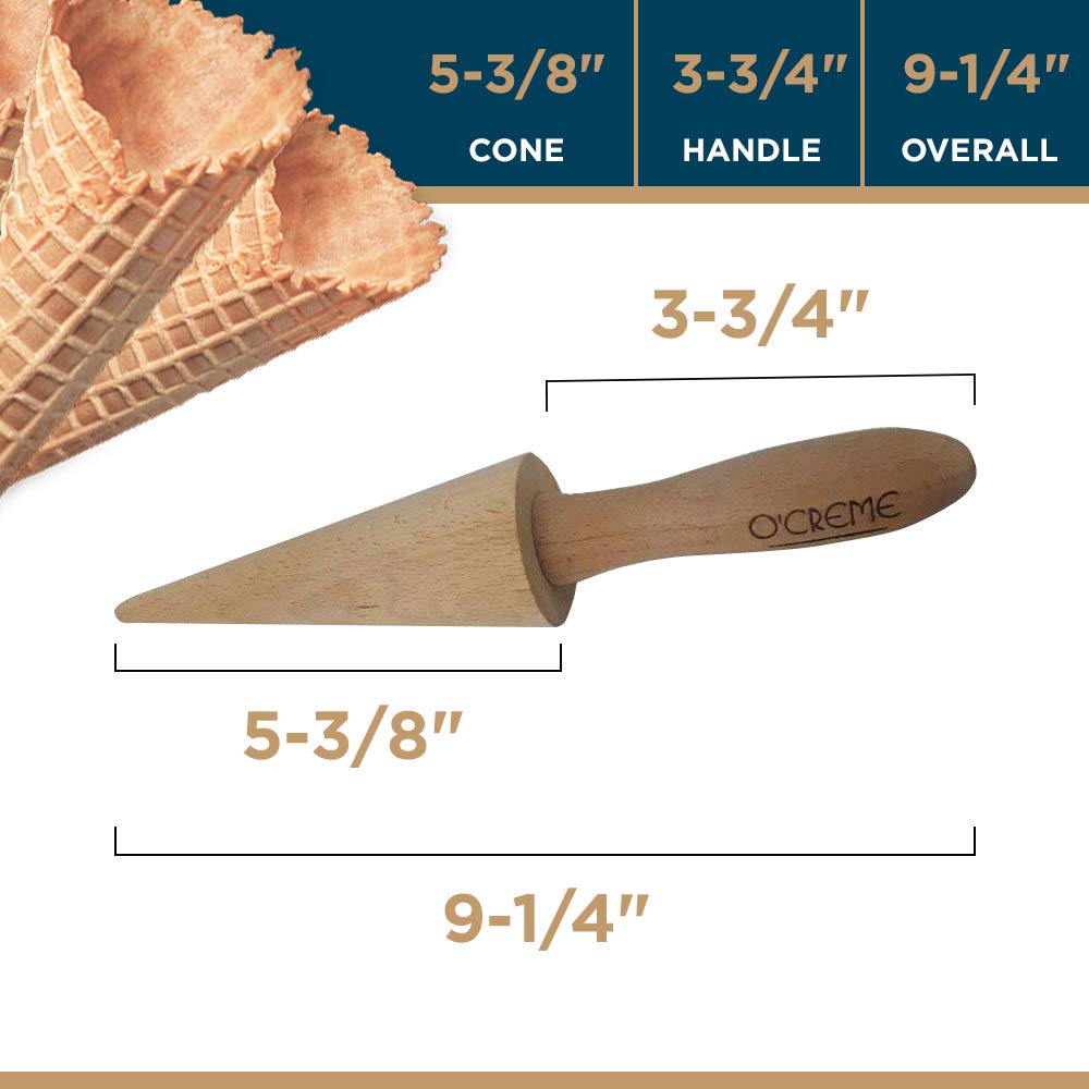 O'CREME Pizzelle Roller ergonomic handle for extended use.