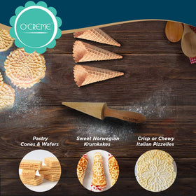 O'CREME Beechwood tool for rolling cones with a smooth finish.