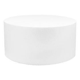 O'CREME round polystyrene dummy, 8in diameter and 5in high, ideal display base for cakes.