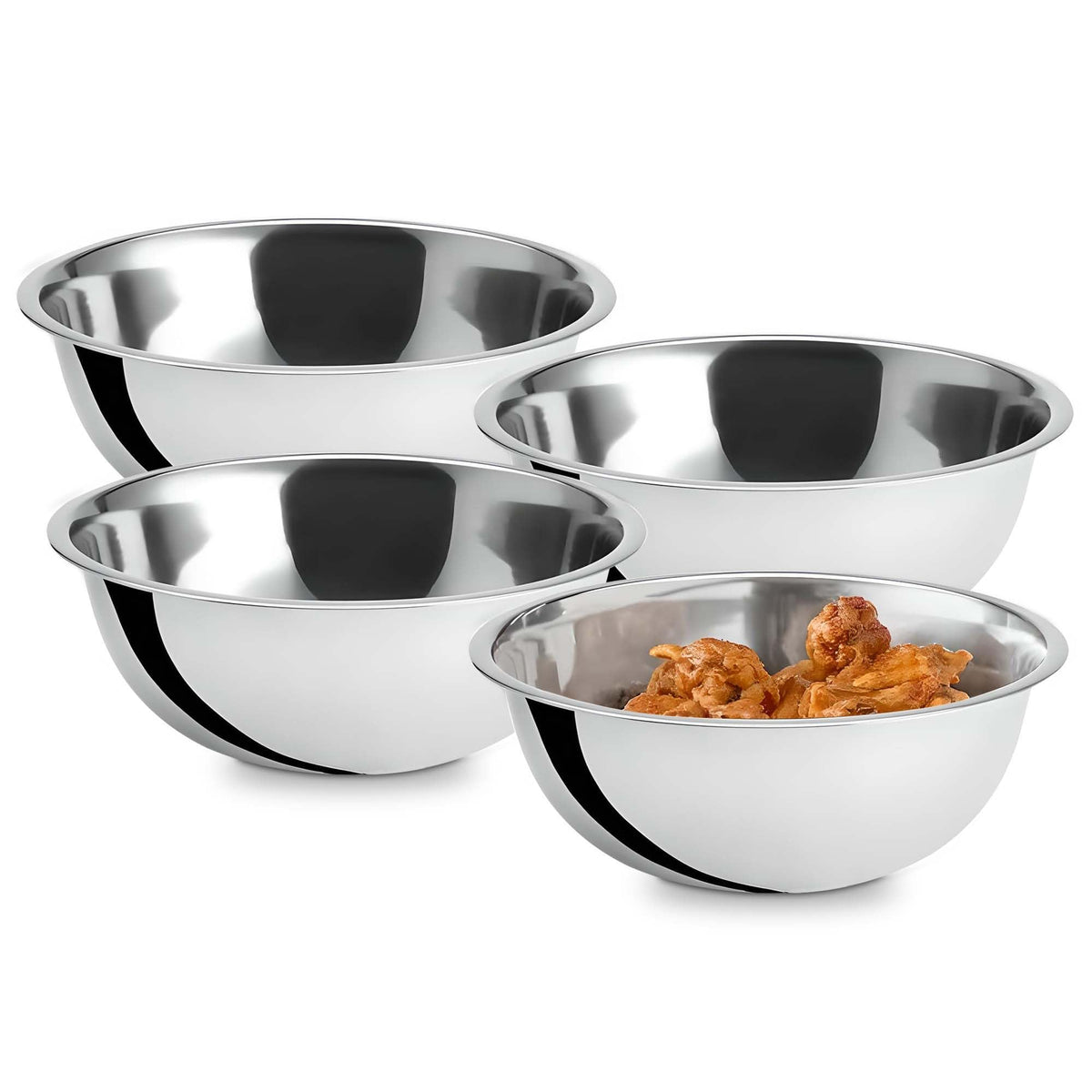 OCS Parts 3-Quart Mixing Bowls, neatly stacked to save space for busy cooks.