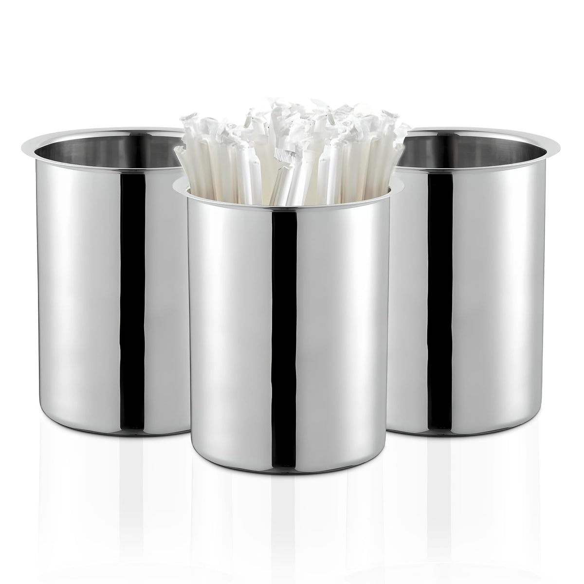 OCS Parts 6.75-inch dishwasher-safe utensil holder with a sturdy stainless steel body.