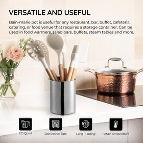 Durable 18/8 stainless steel construction ensures reliable performance.