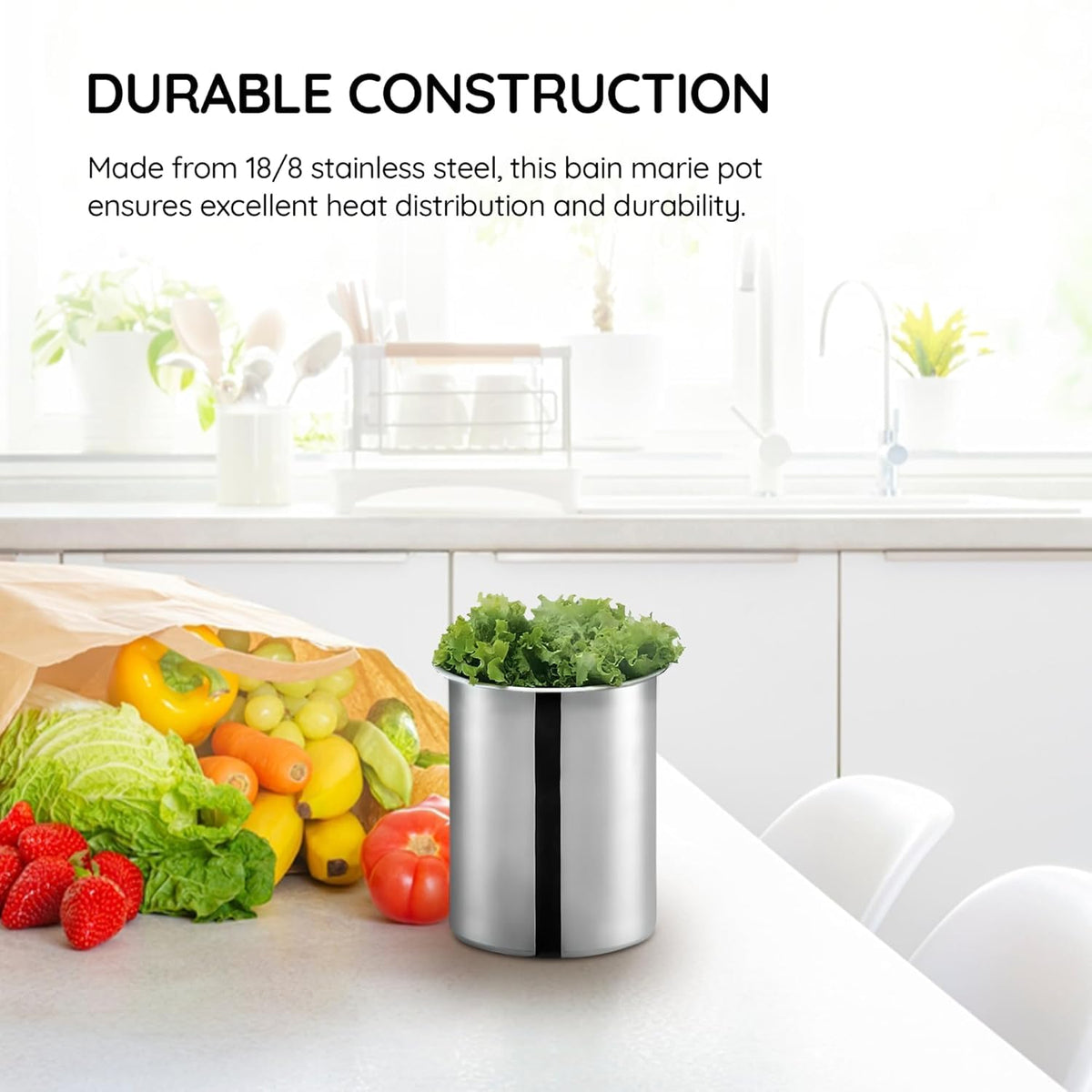 Easy heat and storage in one container simplifies service.