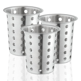 OCS Parts stainless steel utensil drying cups set of 3 with perforated sides for fast air drying.