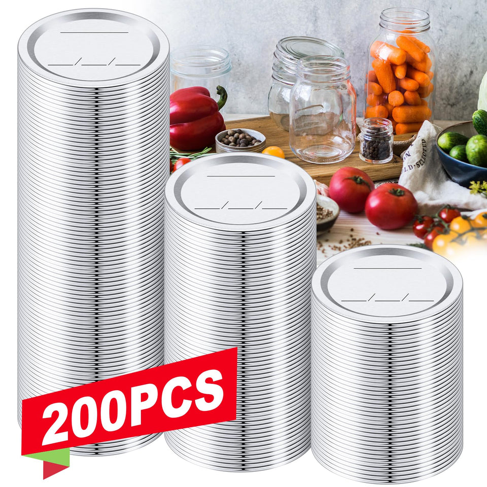 OCSOHO 200-pack regular-mouth lids with 70mm seal for secure storage