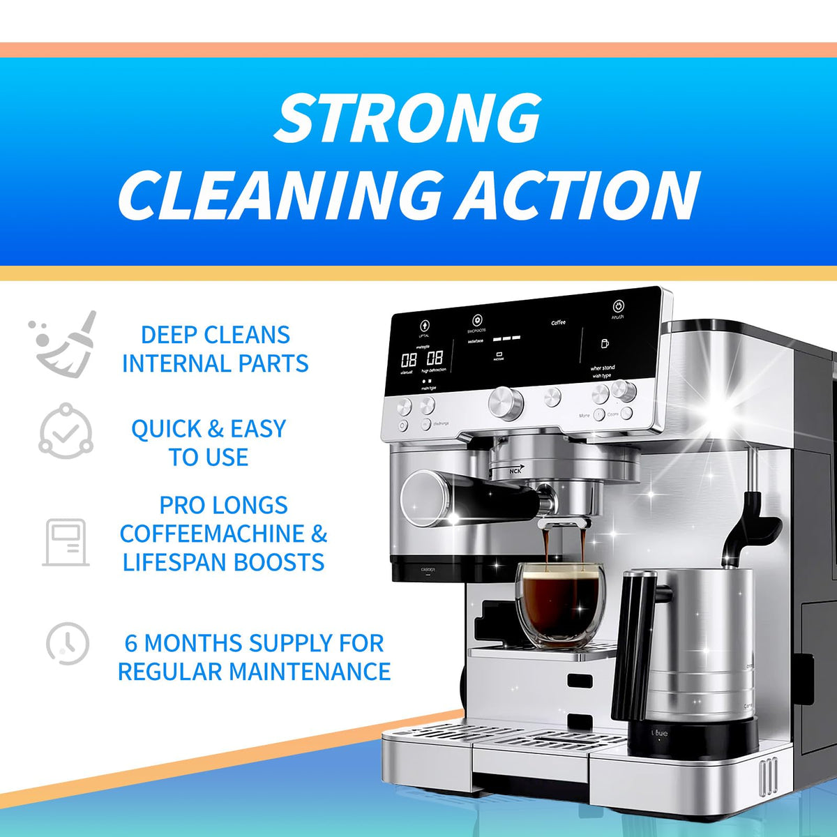 OCTPLAY cleaning tablets pack removes coffee oils and residues for cleaner components.