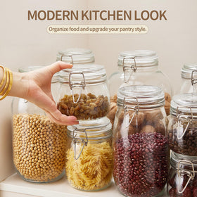 ODBCYWM clear glass canisters offer high visibility and durable design.