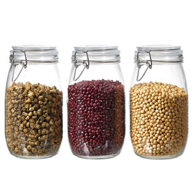 ODBCYWM 51oz glass jar with airtight lids keeps dry ingredients fresh.