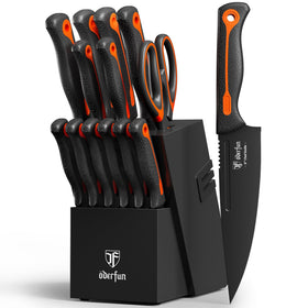 ODERFUN kitchen shears included for versatile tasks alongside knives.