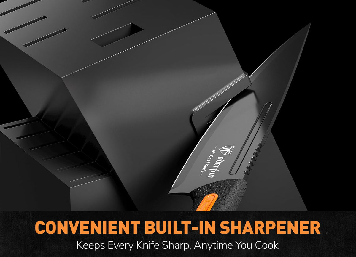 ODERFUN razor-sharp 15-degree edge enables precise and effortless slicing.