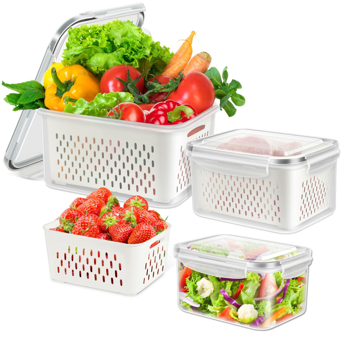 ODOMU 6-piece fridge storage set keeps produce organized and accessible