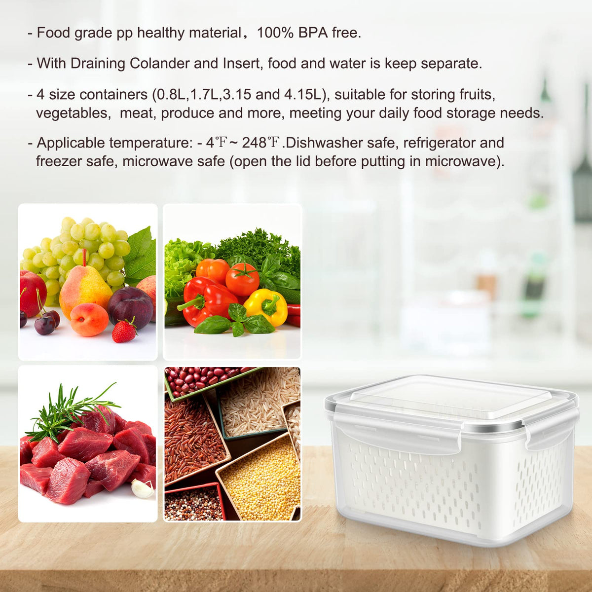 ODOMU clear-base container showcases stackable, space-saving design.
