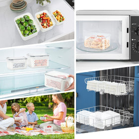 ODOMU dishwasher-safe fridge containers for easy cleaning.
