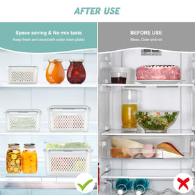ODOMU containers for dry storage like rice and nuts in fridge or pantry.