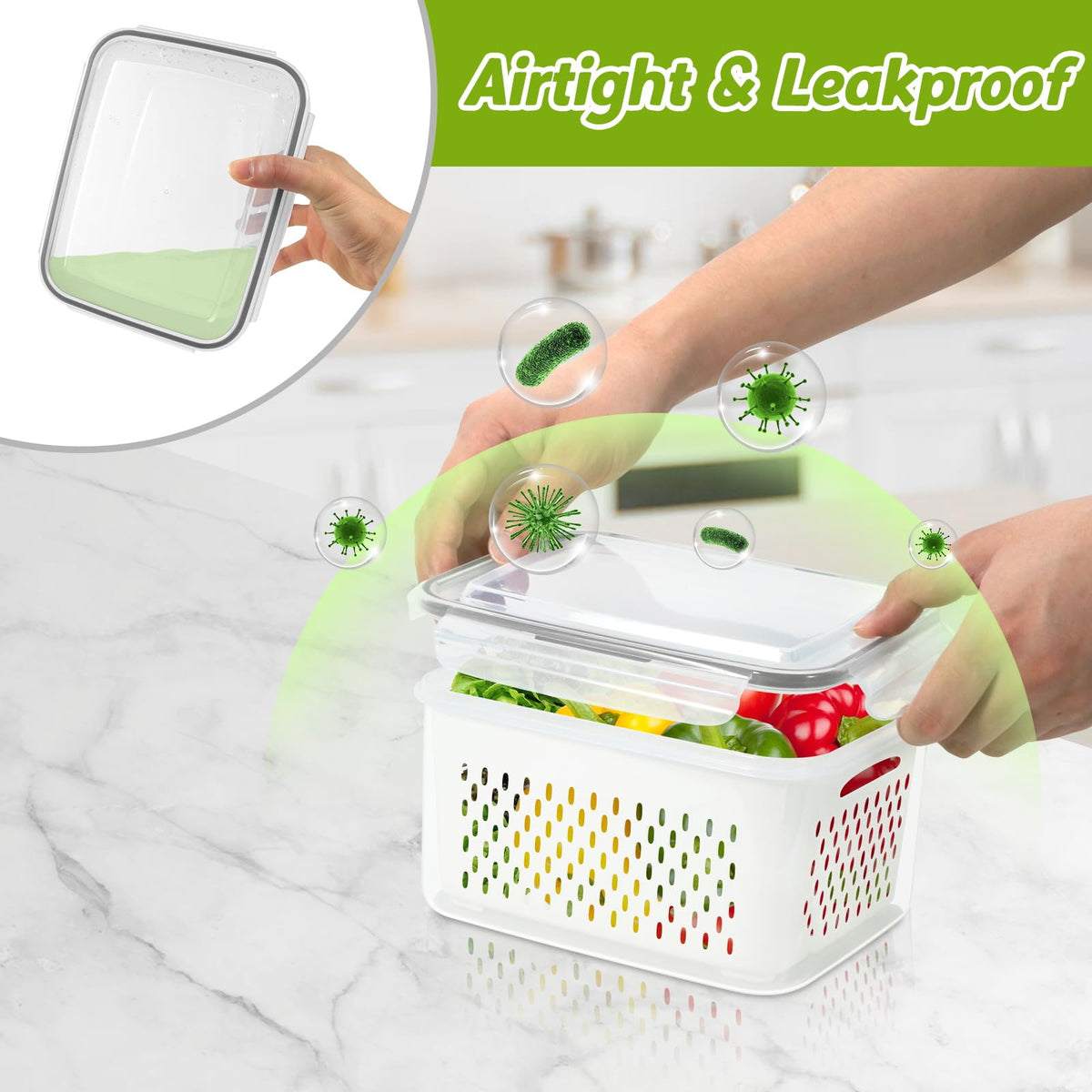 ODOMU combined lid design for versatile refrigerator organization.