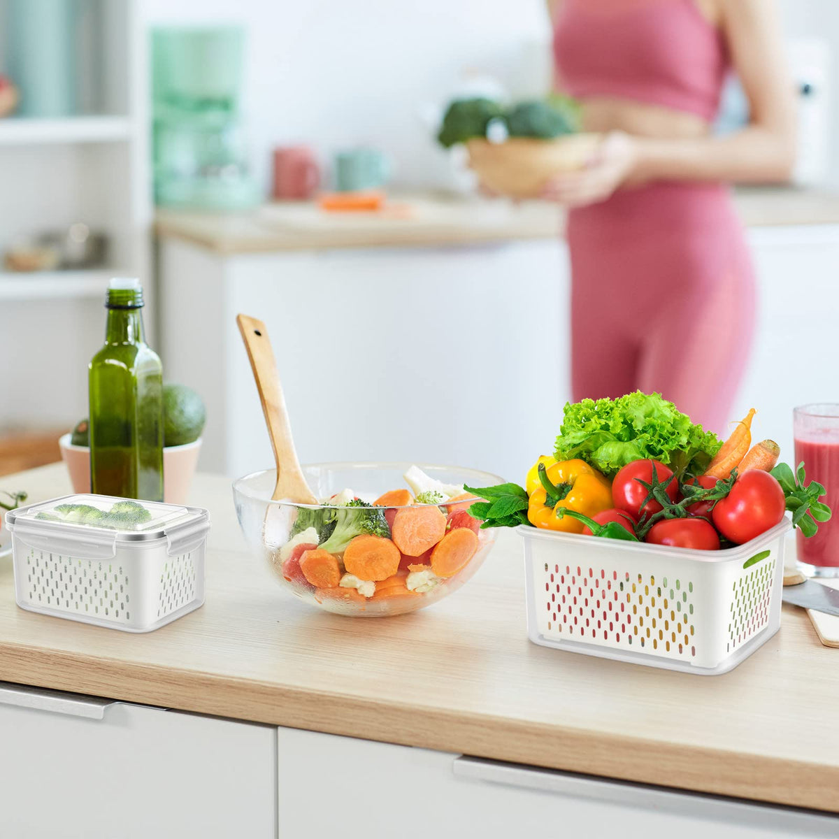 ODOMU microwave-safe container with lid open for safe thawing.