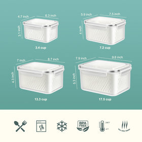 ODOMU large 140 oz container with lid offers durable fridge storage.