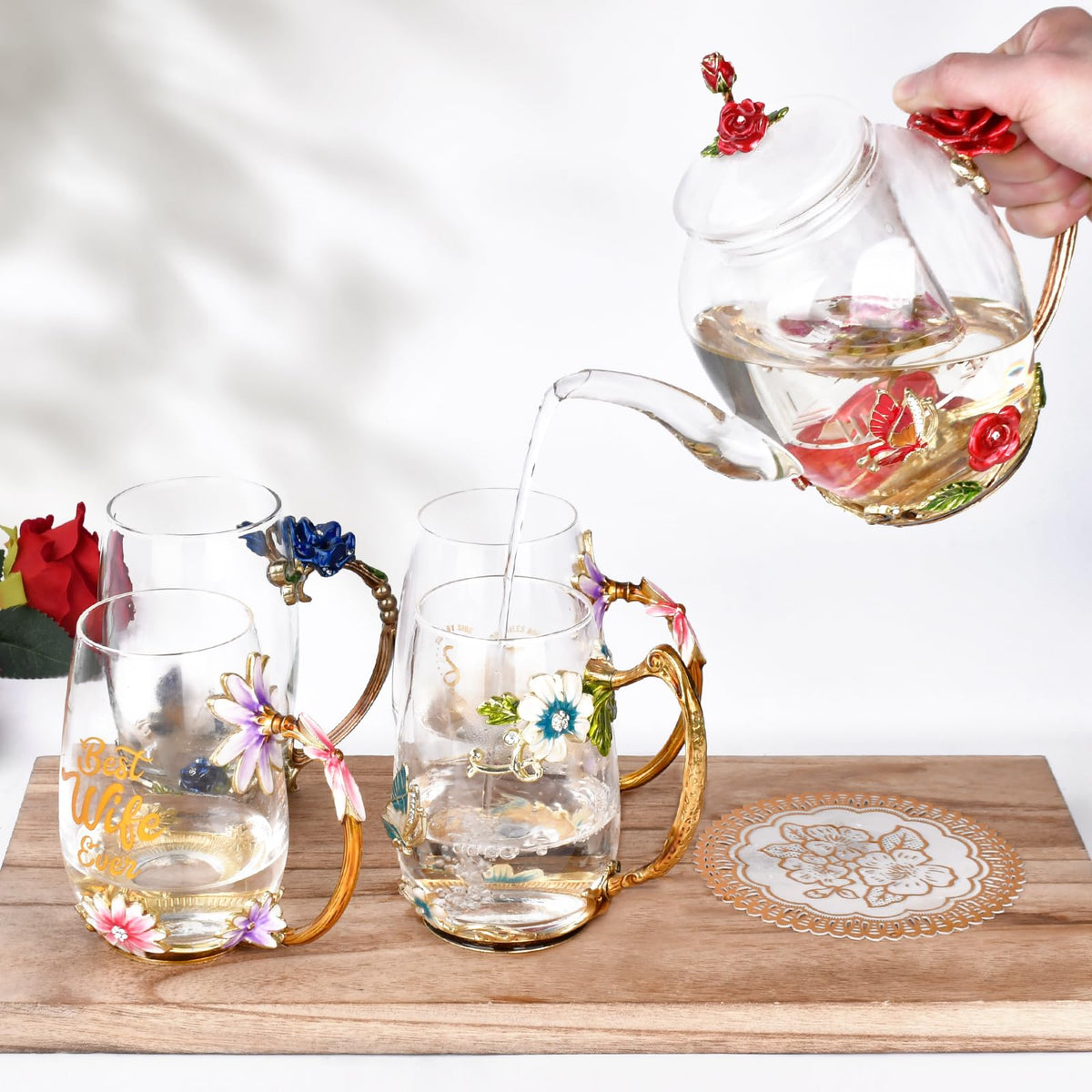 OEAGO elegant teapot elevates kitchen decor and tea experiences