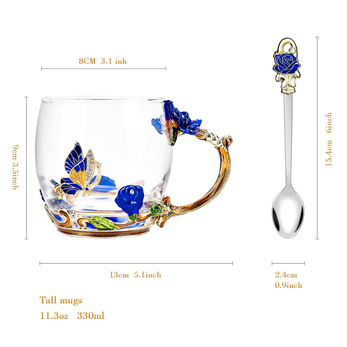 OEAGO matching enamel spoon completes the mug set for stirring