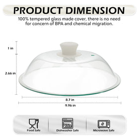OEC heat-resistant tempered glass lid stands up to rapid temperature changes.