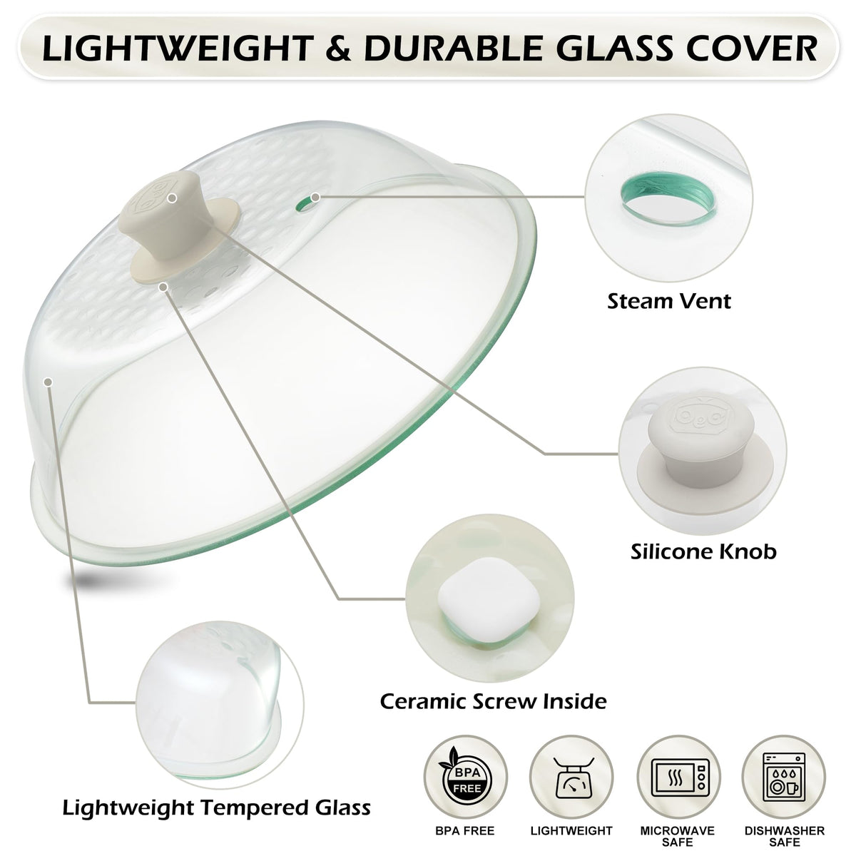 OEC microwave-safe cover stays dishwasher-safe for quick cleanup