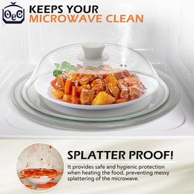 OEC microwave-safe lid with silicone knob and vent for safe heating