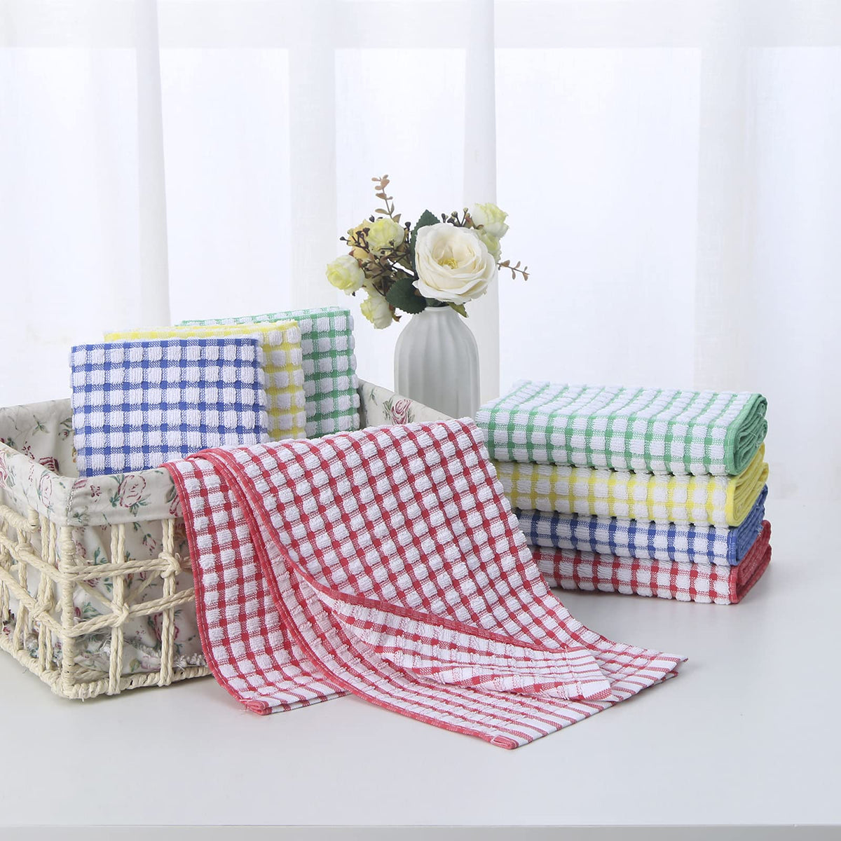 Oeleky dish towels help keep counters dry during busy kitchen tasks.