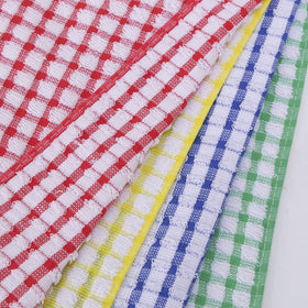 Oeleky multi-color kitchen towels brighten the counter while drying hands.