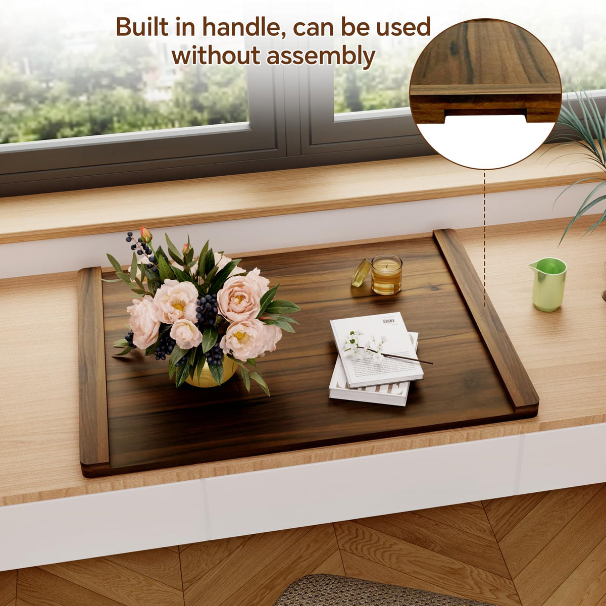 Oenalw stove cover with built-in handles is ready to use.