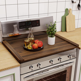 Oenalw stove cover ready to use on any stove for extra counter space.