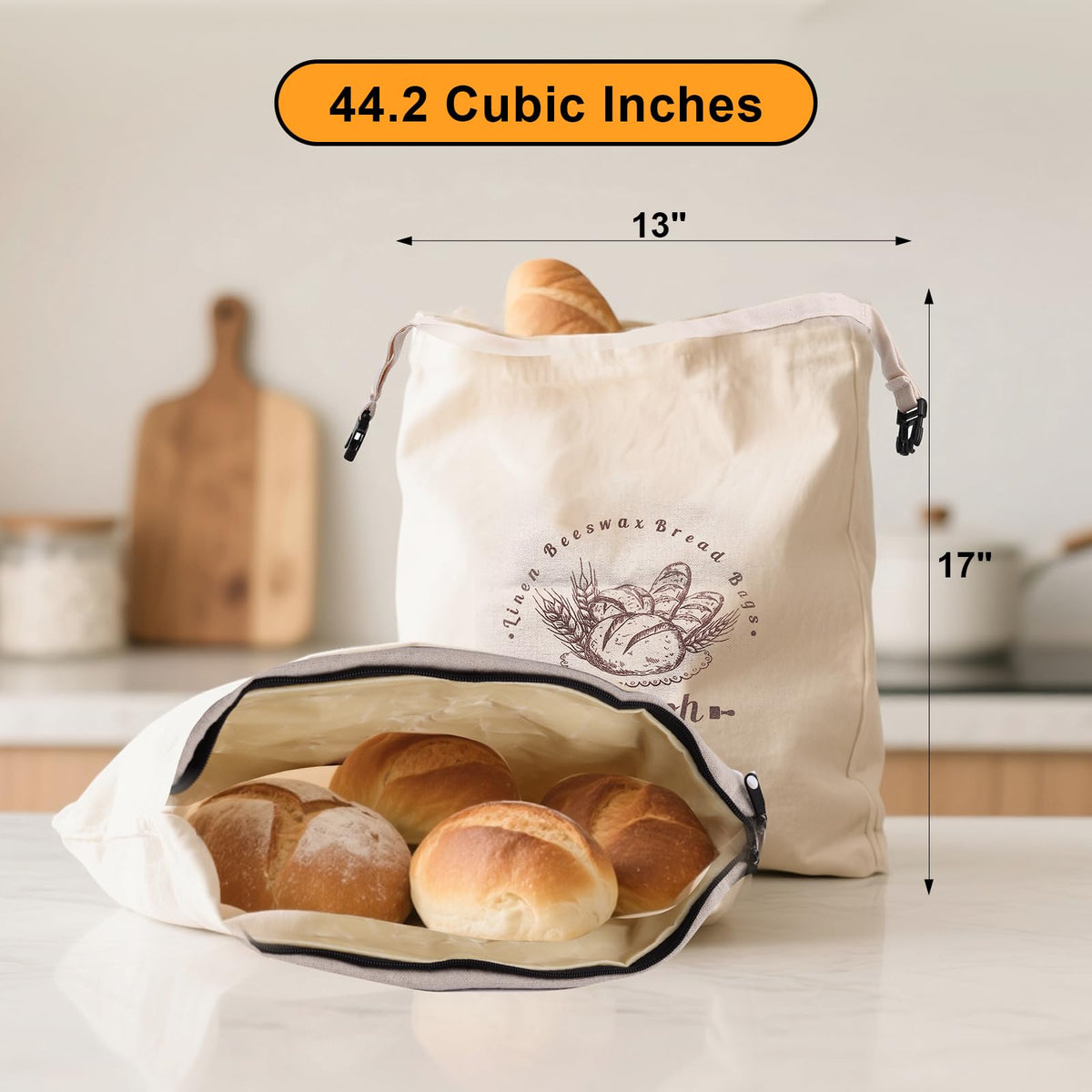 Oerdoh bread bag XL size in use over a round loaf