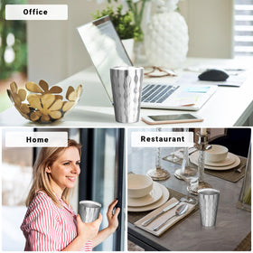 Offiper metal drinking glasses suit daily meals and outings.