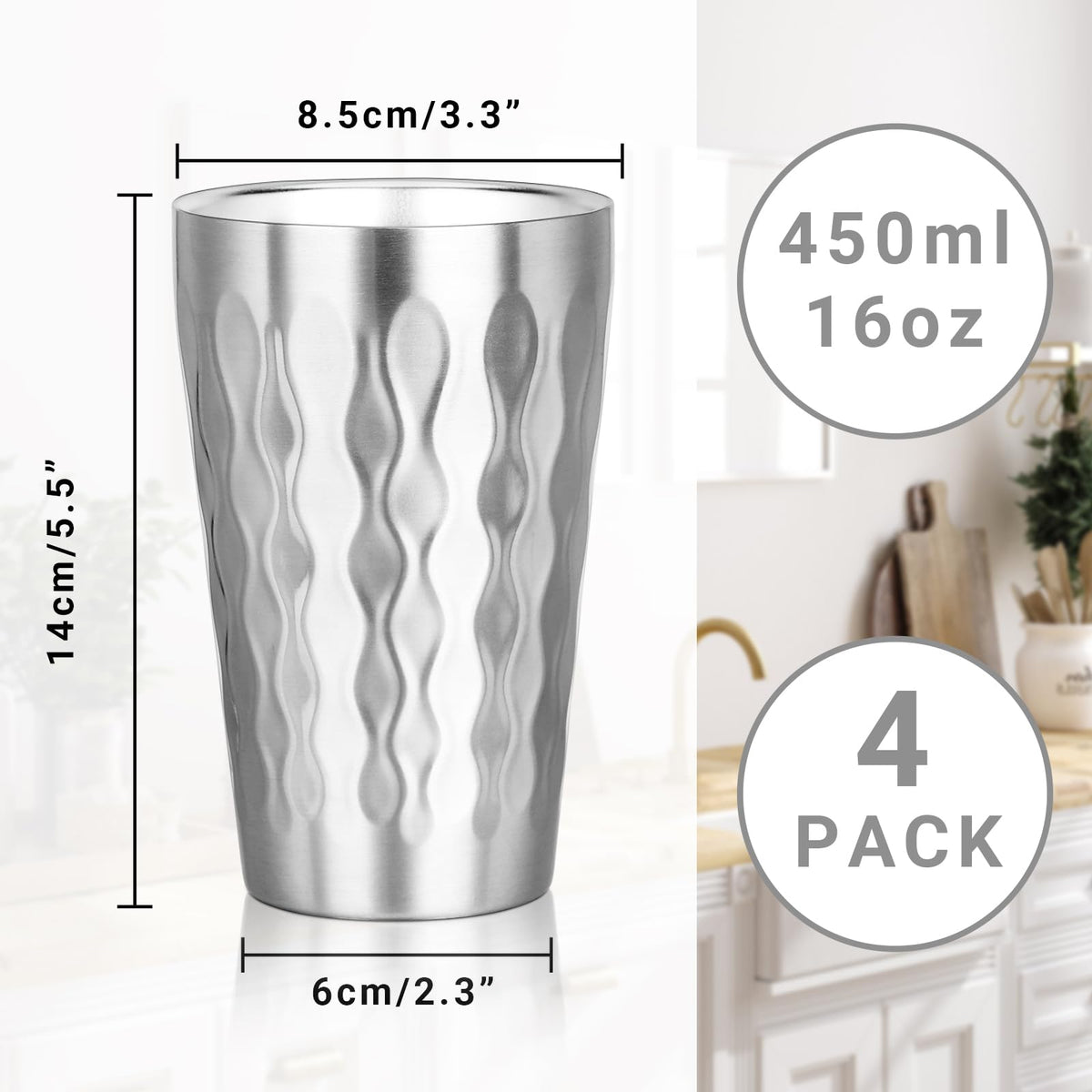 Offiper insulated 4-pack tumbler set keeps drinks at temp during trips.