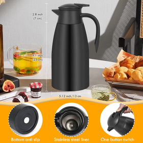 OFFKITSLY carafe with stainless-steel interior and exterior for durability.