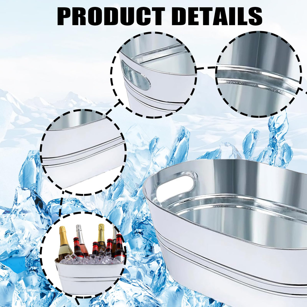 OFFPUFF 4-gallon tub fits wine or beer for chilling.