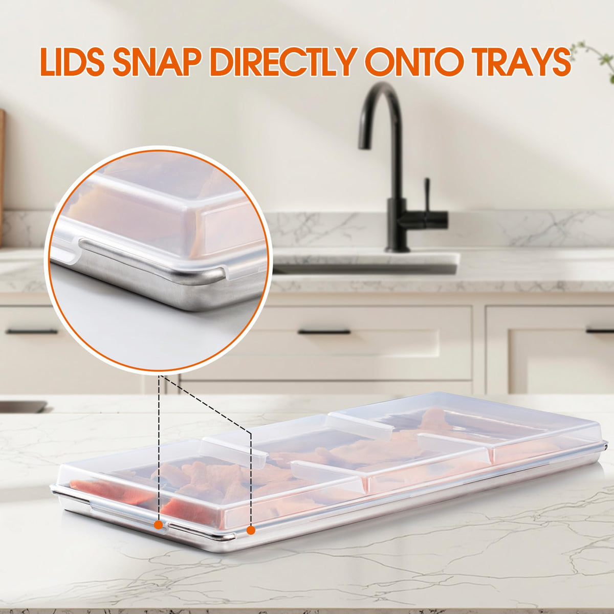 ofhedeve Large Tray Lids with divided food sections for organized freezing