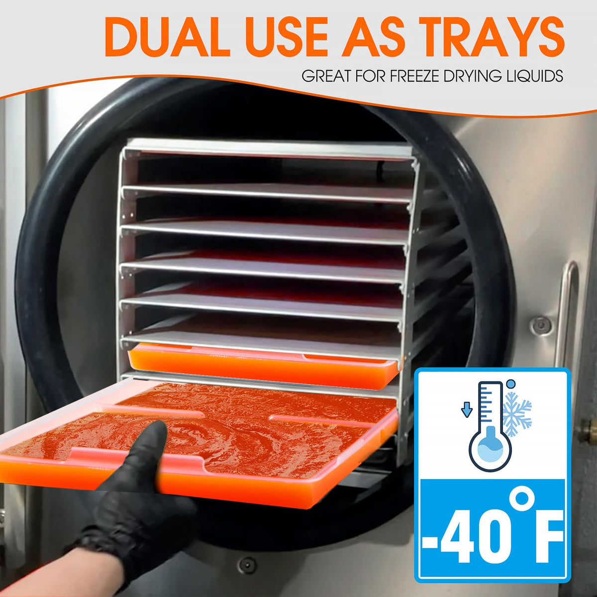 ofhedeve Large Tray Lids stackable design optimizes freezer organization