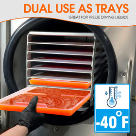 ofhedeve Large Tray Lids stackable design optimizes freezer organization