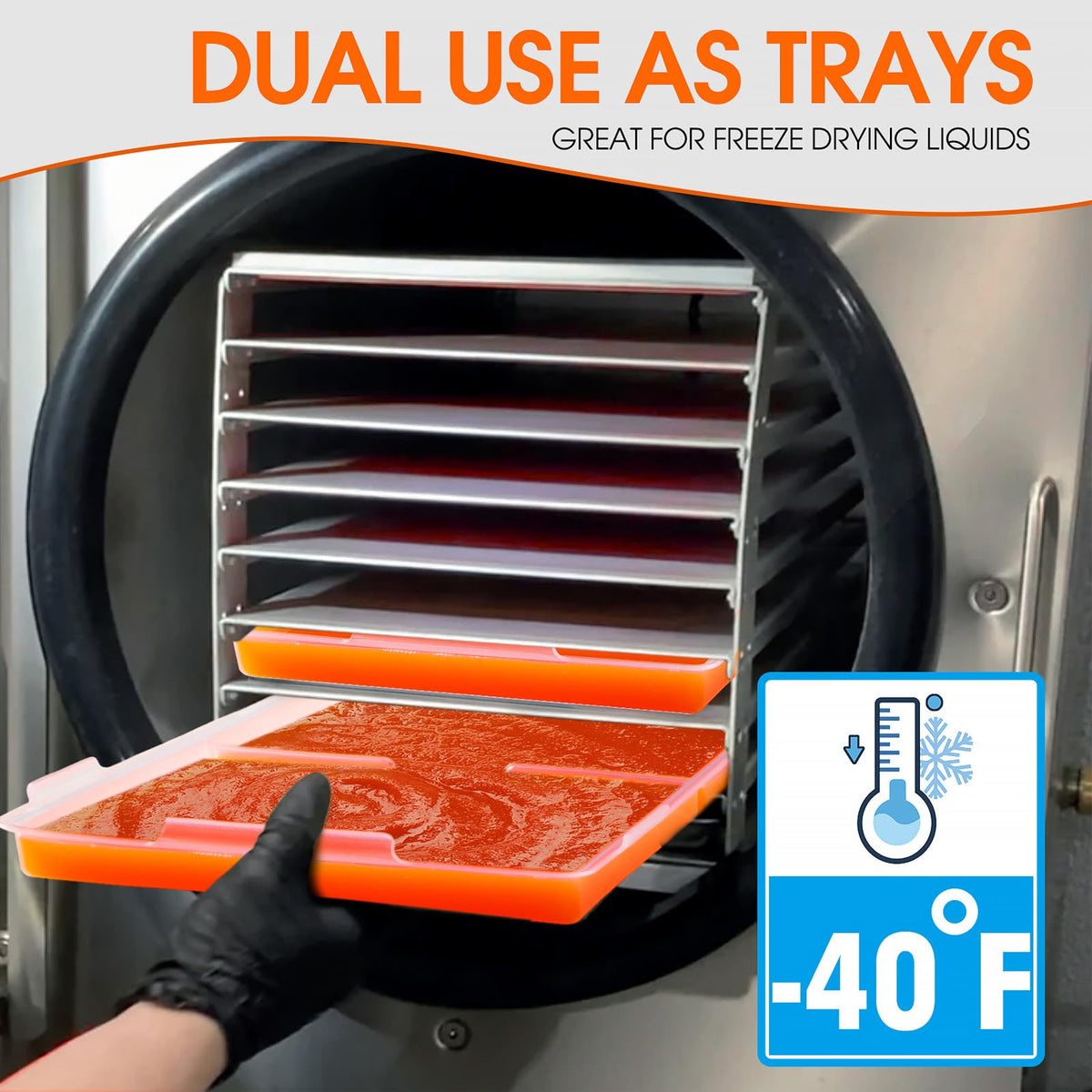 Ofhedeve stackable-tray lid helps save freezer space.