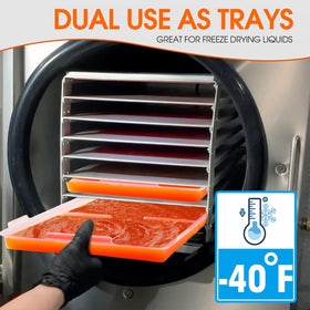 Ofhedeve stackable-tray lid helps save freezer space.