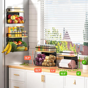Ofiray-home magnetic shelf mounted on fridge door, ideal for fruit storage.